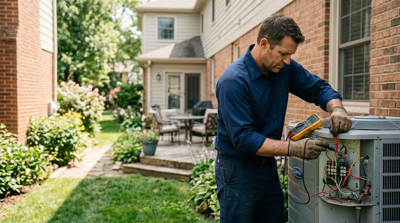 HVAC technician working near Island Lake, IL